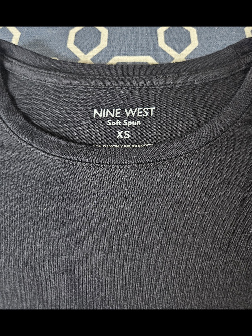Nine West Black Soft Spun Crewneck Tee - XS